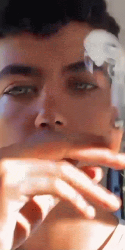 Man Smoking Cigarette Close Up