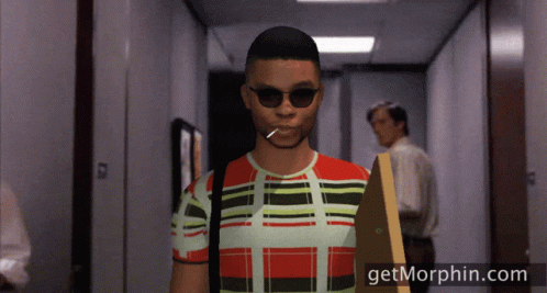 Man Smoking Cigarette in Hallway with getmorphin.com