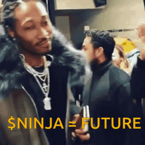 Man Smoking Cigarette With $ Ninja = Future