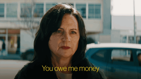Man Smoking Cigarette With Stack Of 20 Euro Notes GIF