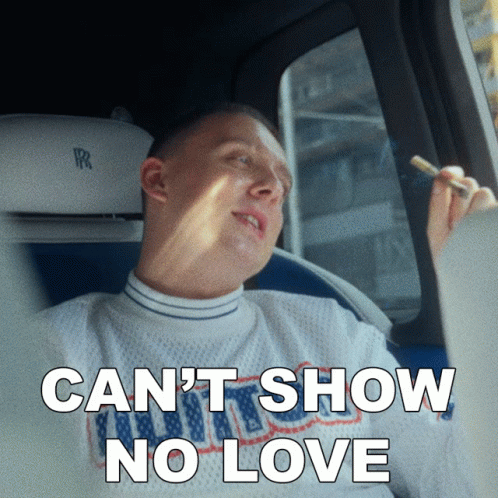 Man Smoking In Car Can't Show No Love GIF