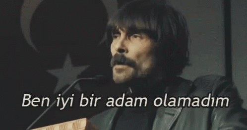 Man Speaking Into Microphone Ben Iyi Bir Adam Olamadim GIF