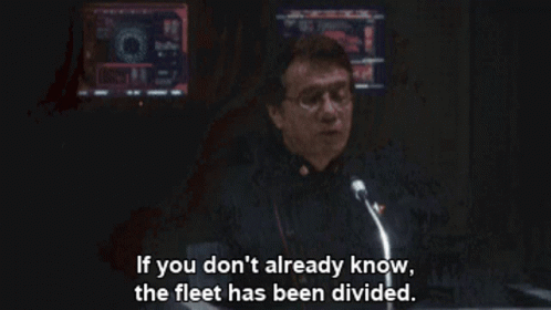Man Speaking Into Microphone If You Don't Already Know the Fleet Has Been Divided