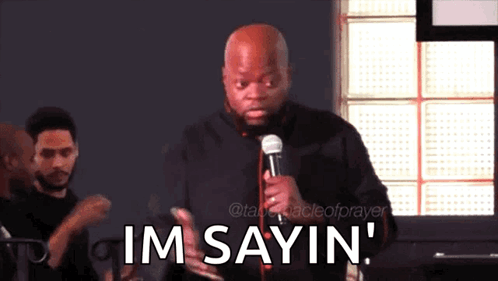 Man Speaking Into Microphone Im Sayin