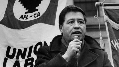 Man Speaking Into Microphone In Front Of Union Labs Flag GIF
