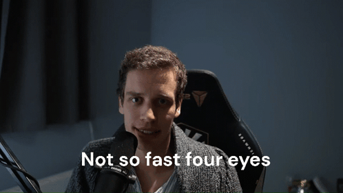 Man Speaking Into Microphone Not So Fast Four Eyes