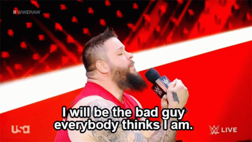 Man Speaking Into Microphone Saying I Will Be the Bad Guy Everybody Thinks I Am