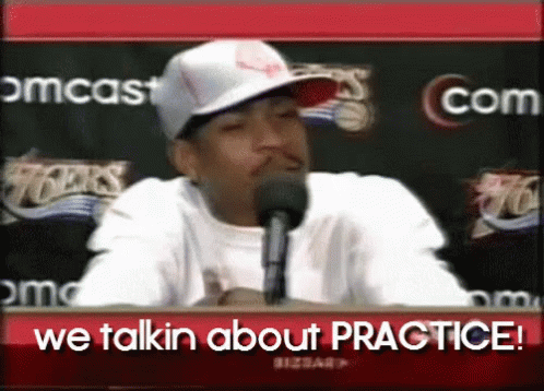 Man Speaking Into Microphone Saying We Talkin About Practice
