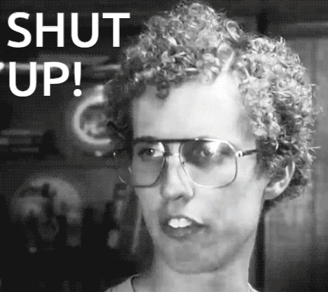 Man Speaking Into Microphone Saying Why Don't You Shut Up