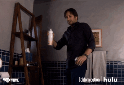Man Spray Smelly Toilet Air Freshener GIF