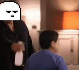 Man Spraying Child With Spray Bottle GIF