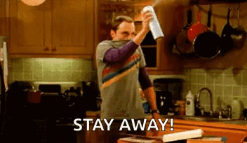 Man Spraying Napkin With Stay Away GIF