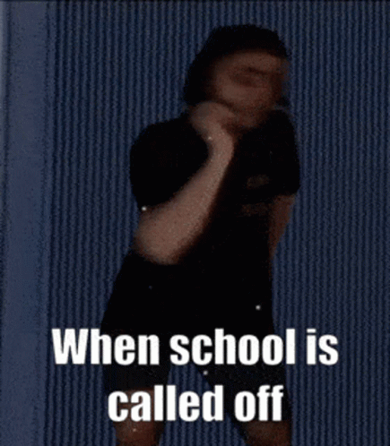 Man Squatting With When School Is Called Off