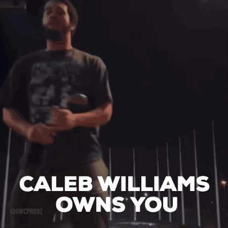 Man Standing at Microphone Caleb Williams Owns You