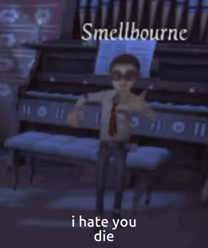 Man Standing At Piano With Smellbourne GIF