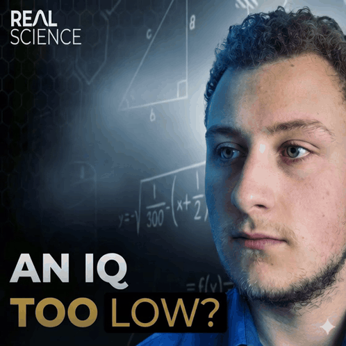 Man Standing Before Blackboard With IQ Too Low