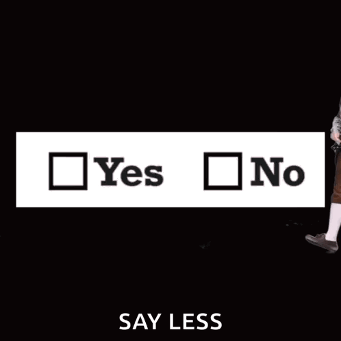 Man Standing Before Yes and No Sign