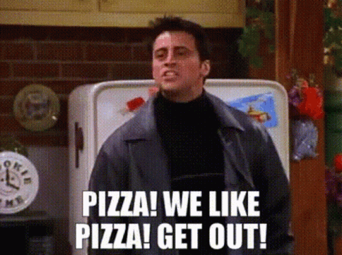 Man Standing By Refrigerator Saying Pizza GIF