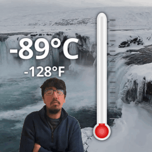 Man Standing By Thermometer 19 Degrees Celsius GIF