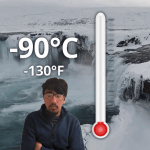 Man Standing By Thermometer 81 Degrees GIF