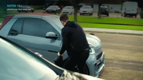 Man Standing Car Rated 16+ Alcohol Foul Language
