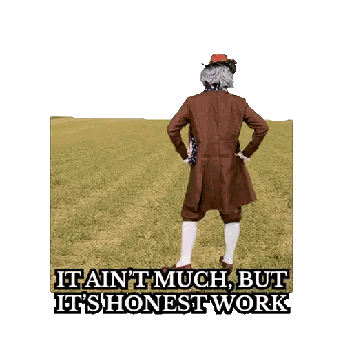 Man Standing in Field Honest Work