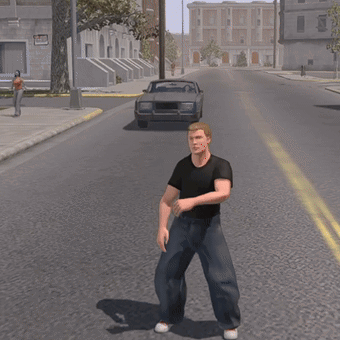 Man Standing In Front Of Car On Street GIF