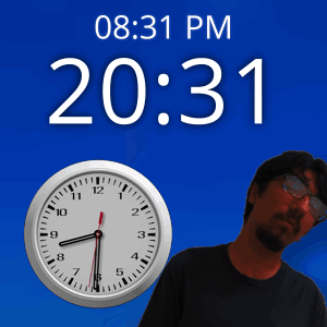 Man Standing in Front of Clock Saying 20:31