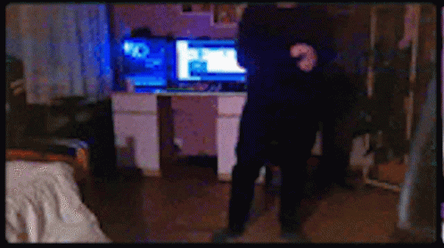Man Standing In Front Of IQ Computer GIF