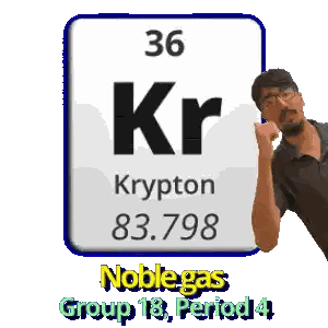 Man Standing in Front of Krypton Periodic Table