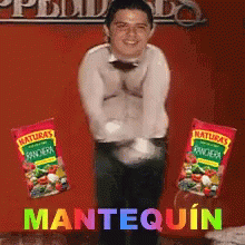 Man Standing in Front of Mantequin Sign