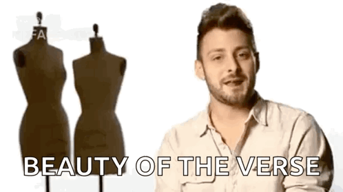 Man Standing in Front of Two Mannequins With Beauty of the Verse