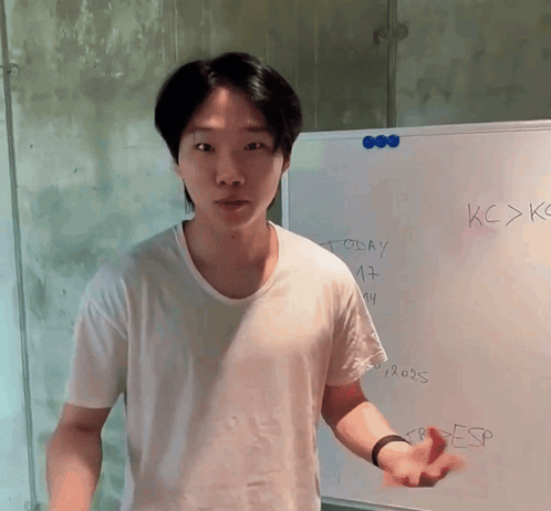 Man Standing In Front Of White Board Saying Today 17 GIF