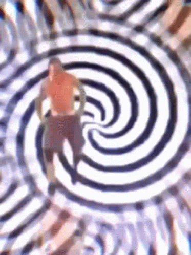 Man Standing In Hypnotic Swirl GIF