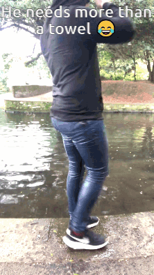 Man Standing Near Water He Needs More Than Towel