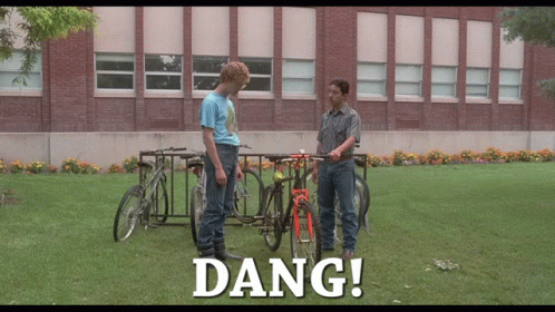 Man Standing Next To Bicycle With Dang GIF