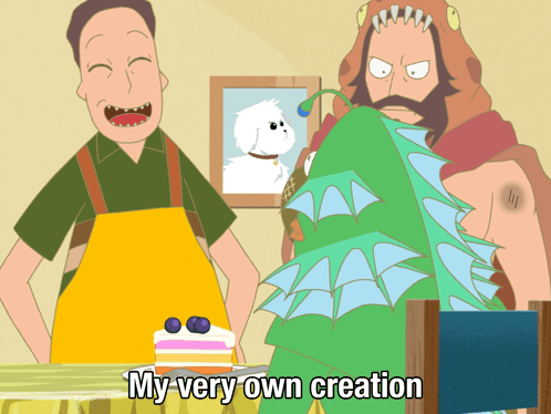 Man Standing Next to Cake My Very Own Creation