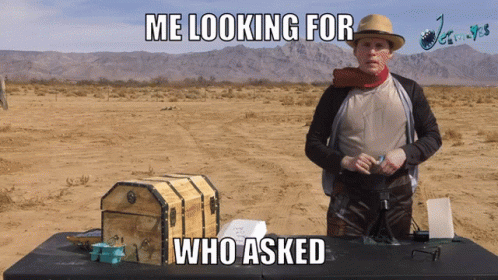 Man Standing Next To Trunk Saying Me Looking For Who Asked GIF