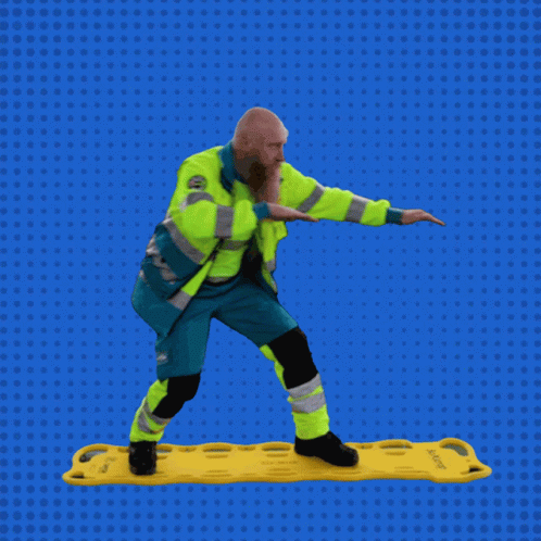Man Standing On Ambulance Stretcher GIF
