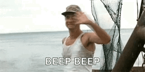 Man Standing On Boat Waving In Ocean GIF