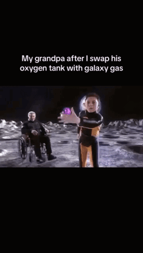 Man Standing on Moon with Glowing Oxygen