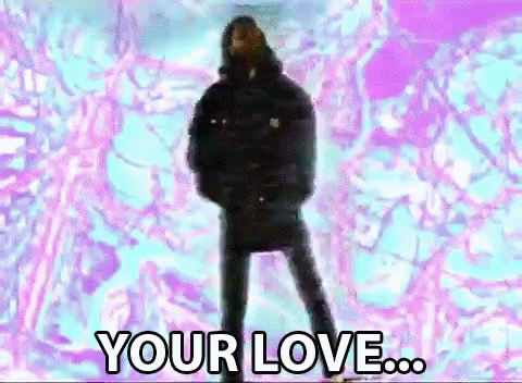 Man Standing on Purple Blue Background With Your Love