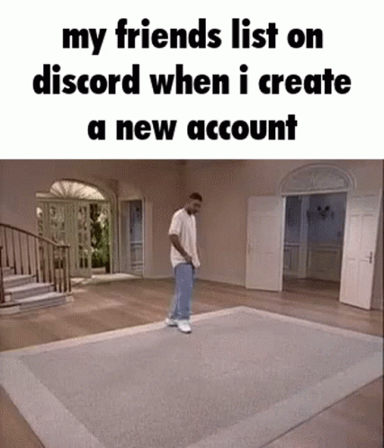 Man Standing On Rug In Front Of Staircase GIF