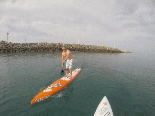 Man Standing on Surfboard SST