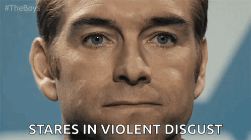 Man Staring in Violent Disgust