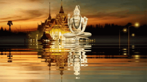 Man Statue Sitting in Water