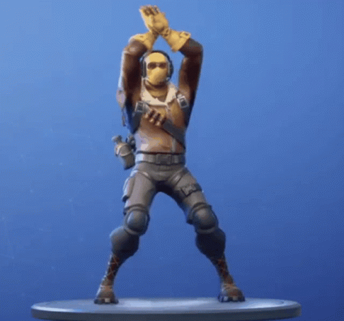 Man Statue Standing On One Leg With Surfboard GIF
