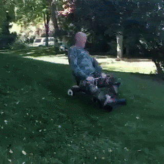 Man Stroller Sliding Disappear GIF