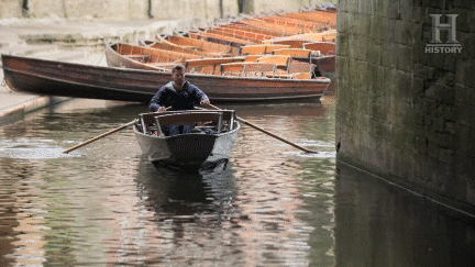Man Struggle To Row The Boat GIF