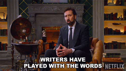 Man Suit Fireplace Says Writers Have Played Words GIF